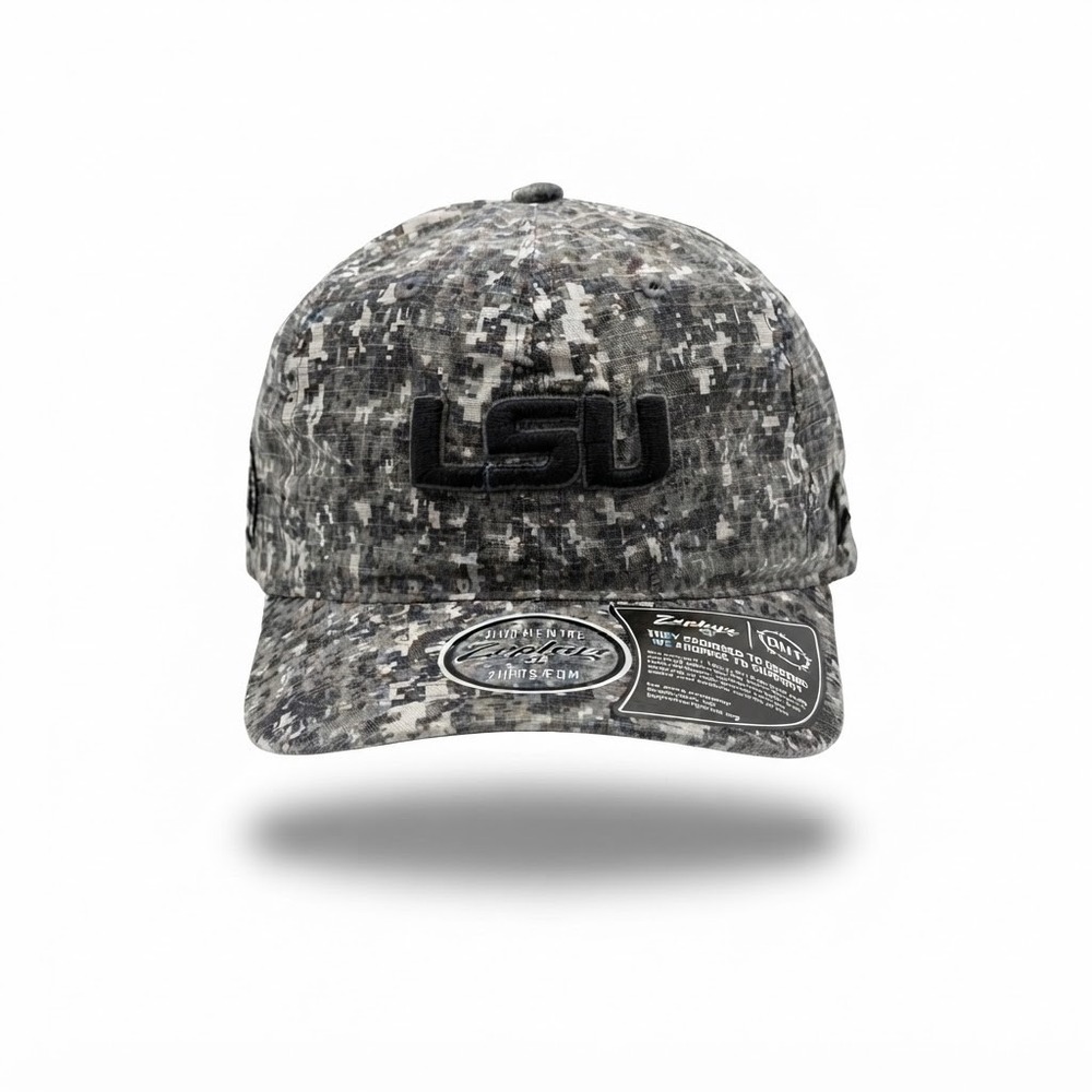 Zephyr LSU Tigers Hat Men OSFM Grey Camo NWT Operation Hat Trick Digital Camo